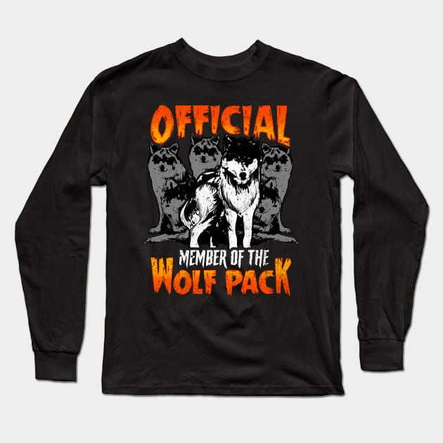Official Member of the Wolf Pack Vintage Grunge Halloween Long Sleeve T-Shirt by creative